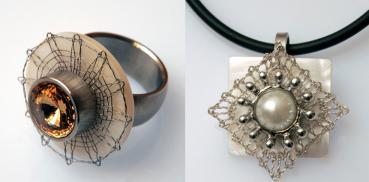 Preview: 062 Klöppelbrief 7 Schmuck-Anhänger "Geometric 1“ für Wechselschmuck