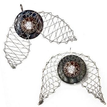 Preview: 235 Klöppelschmuck Bastelset  Schmuck-Anhänger „Blätter“