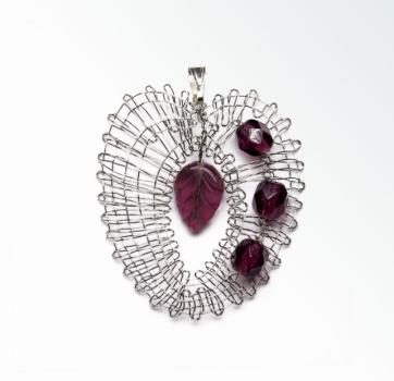 Preview: 293 Klöppelschmuck Bastelset  „Turmalinherz“