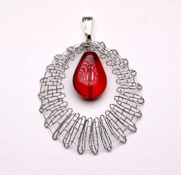 Preview: 304 Klöppelschmuck Bastelset  „Rubintröpfchen“