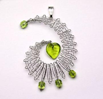 305 Klöppelschmuck Bastelset  „Lindenblättchen“