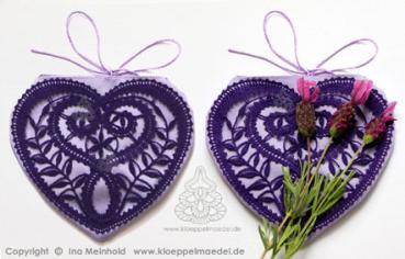 Preview: 332 Klöppelbrief Duftherzchen „Lavendel“
