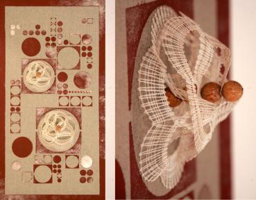 Preview: 037 Klöppelbrief Keilrahmenbild "Waves"