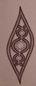 Preview: 136 Klöppelbrief Rhombenmotiv "Kreise"