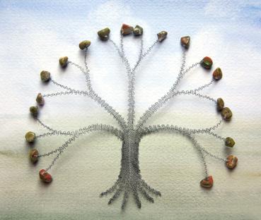 Preview: 156 Klöppelbrief „Edelsteinbäumchen“ für Keilrahmen