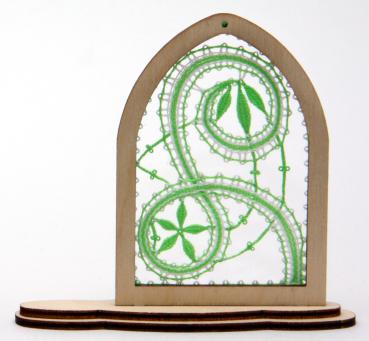 Preview: 187 Klöppelbrief Fenster „Leaf“