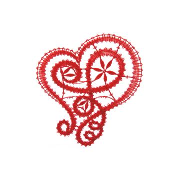 Preview: 244 Klöppelbrief  Kleines Muttertagsherz „Blüten“