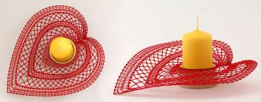 Preview: 250 Klöppelbrief „Flamingoblume“ für Holz-Teelichthalter