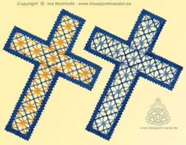 Preview: 325  Klöppelbrief Kreuz "Sternenlicht“