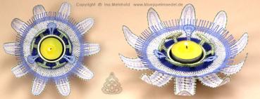 Preview: 352 Klöppelbrief „Passionsblume" für Holz-Teelichthalter