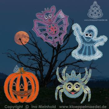 Preview: 415 Klöppelbrief 4 Motive "Halloween"