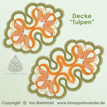 Preview: 419 Klöppelbrief  Decke „Tulpen“