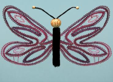 Preview: 020 Klöppelbrief Libelle "Blaue Jungfer" für Chenille Körper