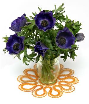 209 Klöppelbrief  Blütendeckchen "Ringelblume“