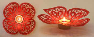 Preview: 395 Klöppelbrief "Mohnblume" für Teelichthalter