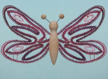 Preview: 030 Klöppelbrief Libelle "Blaue Jungfer" für Holzkörper