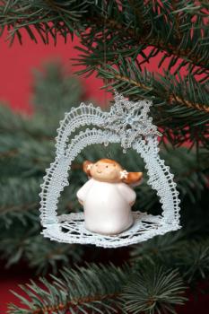 Preview: 004 Klöppelbrief Baumschmuck "Sternenwölkchen"