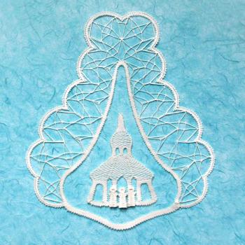 Preview: 150 Klöppelbrief „Kirchlein unterm Sternenzelt“