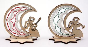 Preview: 182 Klöppelbrief "2 Klöppeleinsätze für Rahmen Mond mit Engel"