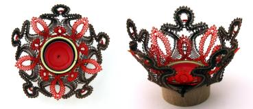 Preview: 212 Klöppelbrief   „Pfefferkuchenmännlein“  für Teelichthalter