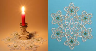 Preview: 307 Klöppelbrief Decke „Christrosen“