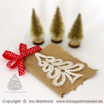 Preview: 422 Klöppelbrief "Tannenbaum" Motiv in 2 verschiedenen Größen