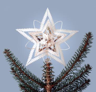 Preview: P160 Aufsatz Stern für Weihnachtsbaum-Spitze - silberfarben