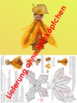 224 Klöppelbrief Herbstgeistlein "Blätterreigen“ ohne Holzköpfchen