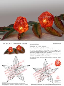 249 Klöppelbrief „Lampionblume“ in 3D-Optik