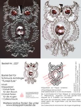 227 Klöppelschmuck Bastelset „Funkel-Eule"