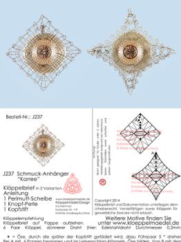 237 Klöppelschmuck Bastelset  Schmuck-Anhänger „Karree“