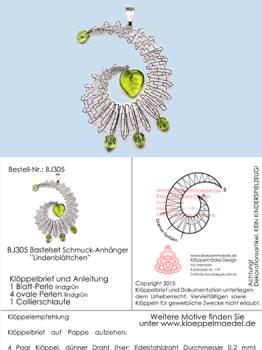 305 Klöppelschmuck Bastelset  „Lindenblättchen“