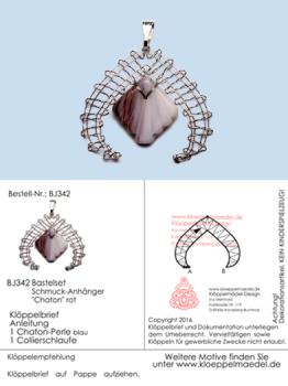 342 Klöppelschmuck Bastelset „Chaton“ rot