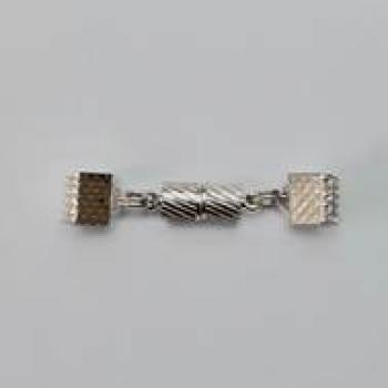 M021 Set Magnetverschluss + 2 Krampen 6x6mm + 2 Spaltringe klein - gebrauchsfertig montiert