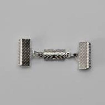 M023 Set Magnetverschluss + 2 Krampen 13x6mm + 2 Spaltringe klein - gebrauchsfertig montiert