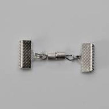 M031 Set Schraubverschluss + 2 Krampen 13x6mm + 2 Spaltringe klein - gebrauchsfertig montiert