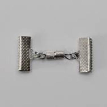 M032 Set Schraubverschluss + 2 Krampen 16x6mm + 2 Spaltringe klein - gebrauchsfertig montiert