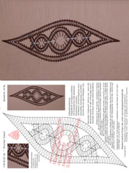 136 Klöppelbrief Rhombenmotiv "Kreise"
