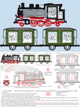 343 Klöppelbrief  „Bim, bim, bim, die Eisenbahn…" Zug für Passbilder