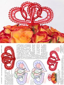 457 Klöppelbrief "Zwei verschlungene Herzen"