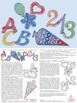 513 Klöppelbrief 4 Motive "Schulanfang - Einschulung"