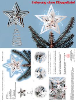 P160 Aufsatz Stern für Weihnachtsbaum-Spitze - silberfarben