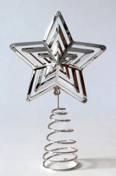 Preview: P160 Aufsatz Stern für Weihnachtsbaum-Spitze - silberfarben