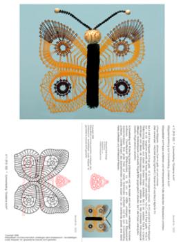 022 Klöppelbrief Schmetterling "Goldene Acht" für Chenille Körper