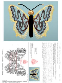 031 Klöppelbrief Schmetterling "Trauermantel" für Chenille Körper