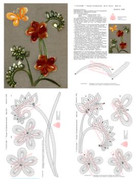 038 Klöppelbrief Keilrahmenbild "Flowers"