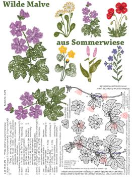 472 Klöppelbrief "Wilde Malve" aus Sommerwiese