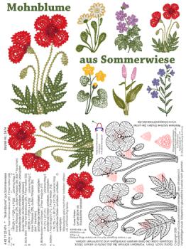 474 Klöppelbrief "Mohnblume" aus Sommerwiese