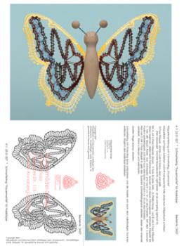027 Klöppelbrief Schmetterling "Trauermantel" für Holzkörper