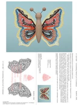 028 Klöppelbrief Schmetterling "Kleiner Fuchs" für Holzkörper